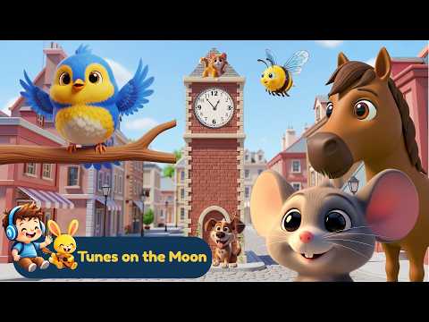 Hickory Dickory Dock - Long Version | 3D Cartoon Nursery Rhyme for Kids | Tunes on the Moon