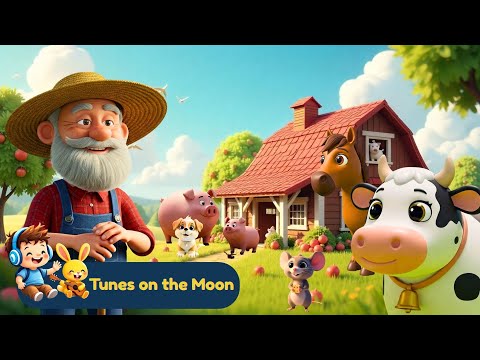 The Farmer in the Dell | Animal Sounds Song for Kids | 3D Cartoon Nursery Rhyme | @TunesOnTheMoon