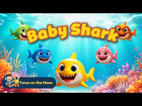 Baby Shark Doo Doo Doo ๐ฆ | Sing Along for kids | Nursery Rhyme | Tunes On The Moon
